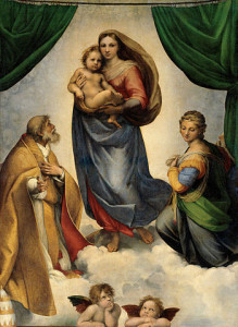 350px-RAFAEL_-_Madonna_Sixtina_(Gemäldegalerie_Alter_Meister,_Dresde,_1513-14._Óleo_sobre_lienzo,_265_x_196_cm)